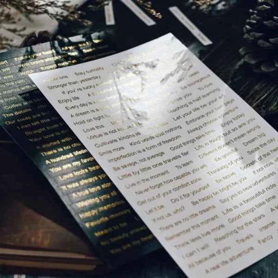 Tekststickers | Zwart met goud | 528 stuks