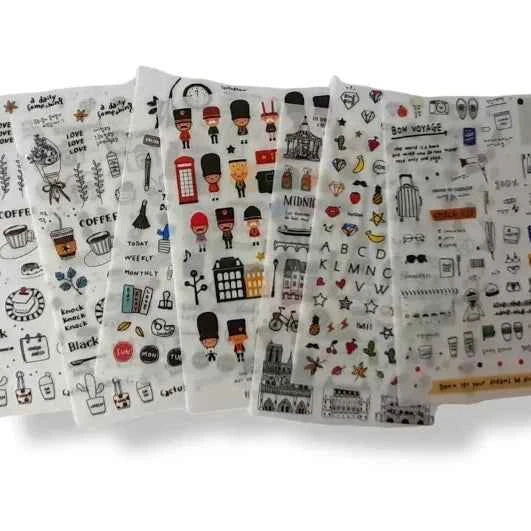 6 vellen washistickers | Parijs