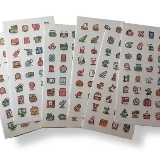 6 vellen washistickers | Eten en Drinken en Symbolen | Cartoon