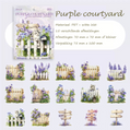 PET-stickers | Hekjes met paarse bloemen
