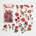 PET-stickers | Rode bloemen