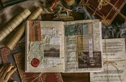Hobbypapier Tijdschrift | 10 vellen vergeeld papier