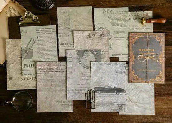Hobbypapier Krant | 10 vellen vergeeld papier