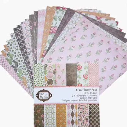 Dessinpapier 15x15 cm | Roze-bruin