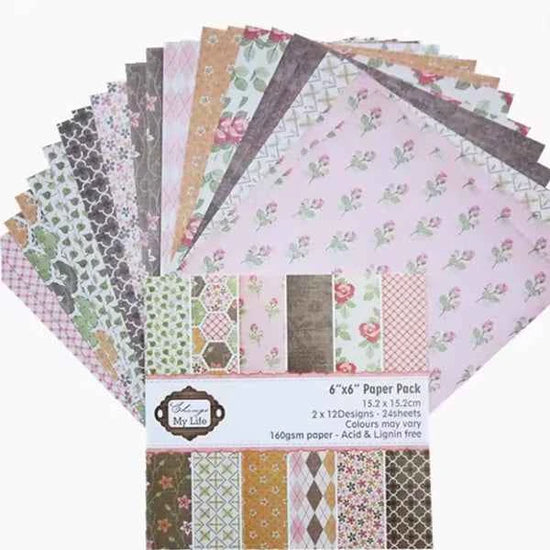 Dessinpapier 15x15 cm | Roze-bruin