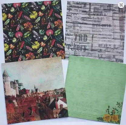 Dessinpapier 15x15 cm | Bruin-groen