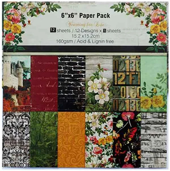 Dessinpapier 15x15 cm | Bruin-groen