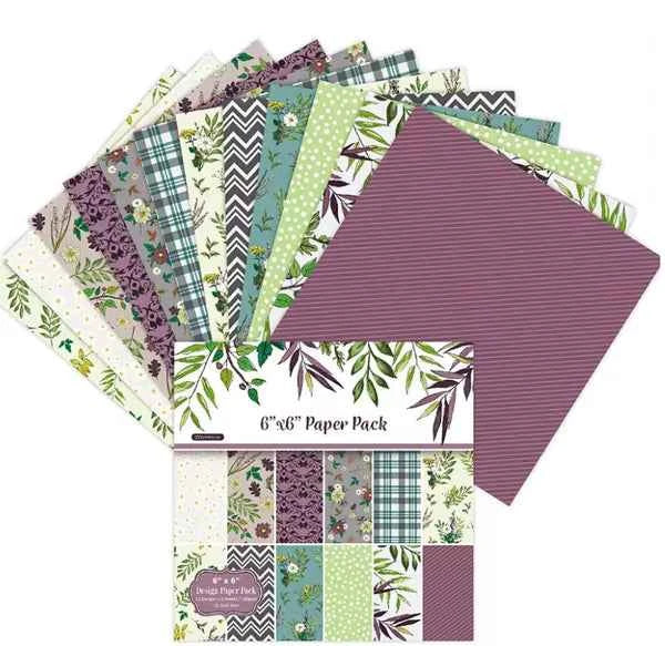 Dessinpapier 15x15 cm | Groen-Paars