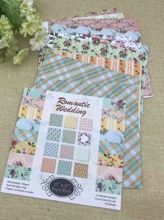 Dessinpapier 15x15 cm | Groen-Roze