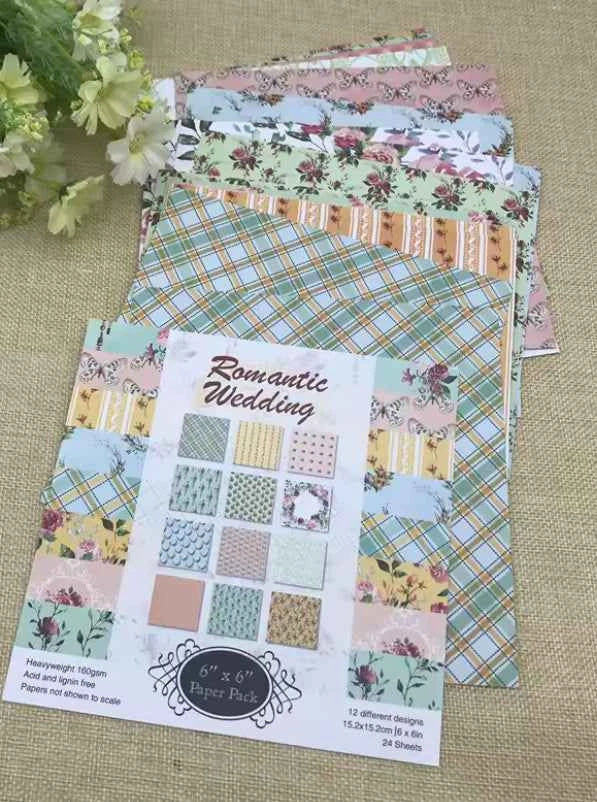 Dessinpapier 15x15 cm | Groen-Roze