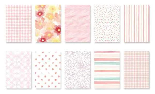 Designpapier Set – 83x55 mm- Roze