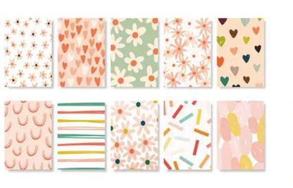 Designpapier Set – 83x55 mm- Retro kleuren